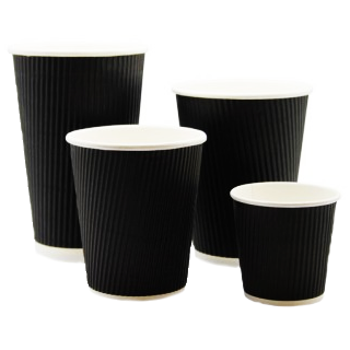 Classic Black Rippled Cup & Sip Lids - Case of 1000